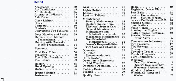 1965 Ford Owners Manual Page 63
